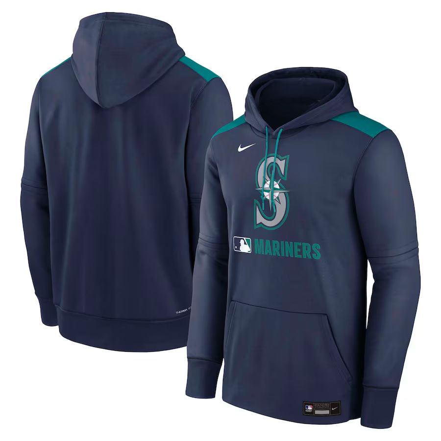 Men 2025 MLB Seattle Mariners Drak blue Nike hoodie style 1->seattle mariners->MLB Jersey